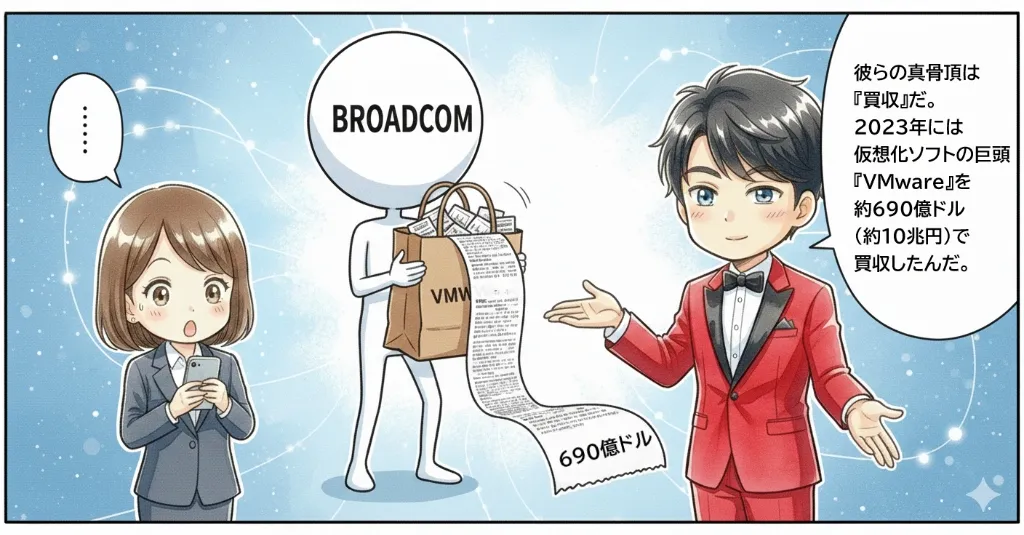 ブロードコム(Broadcom)の銘柄解説マンガ 4ページ目